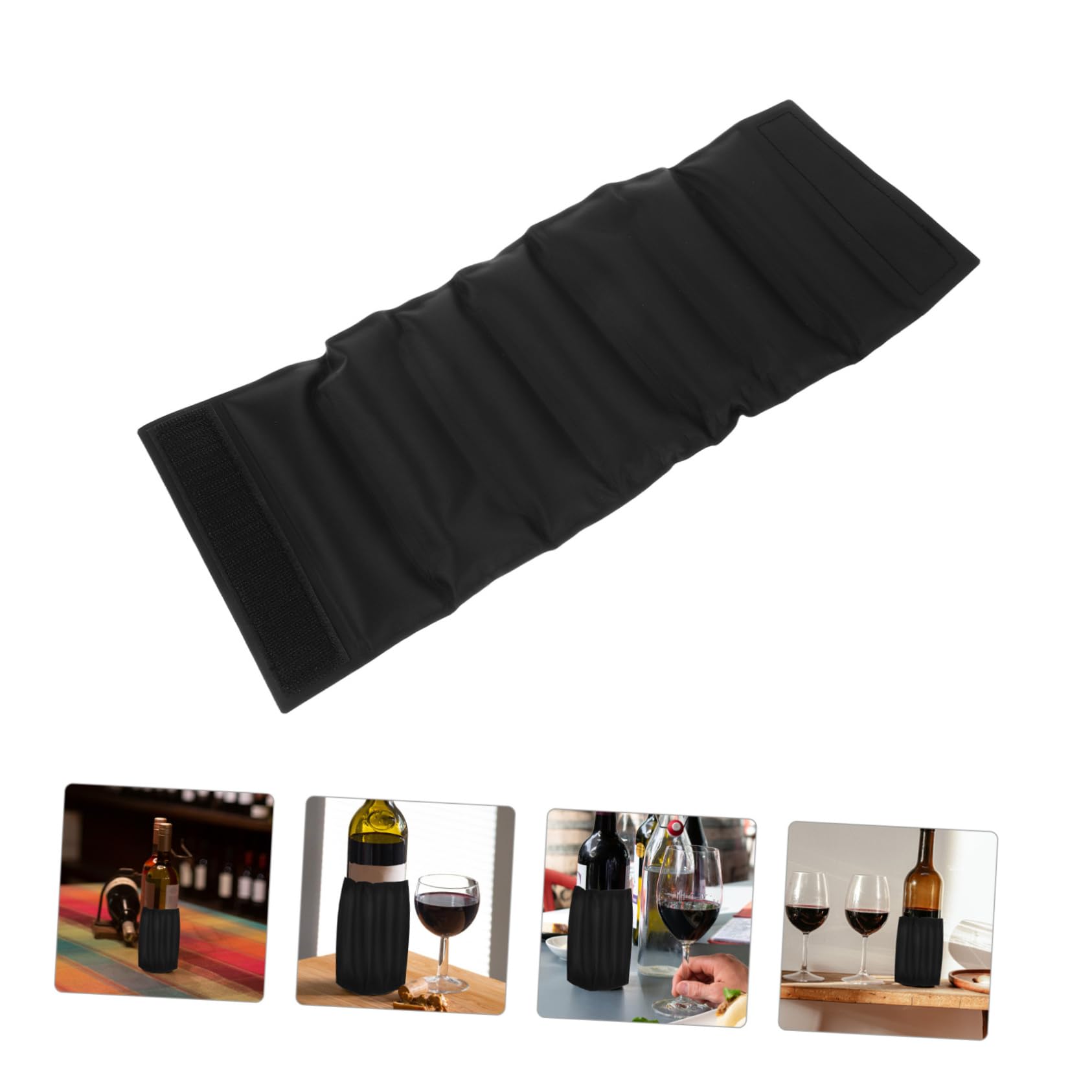 À Vin Glacial Réutilisable Housse De Refroidissement Gel Pour Bouteille De Vin Pour Camping Et Pique- Maintien De Température Couleur Noire