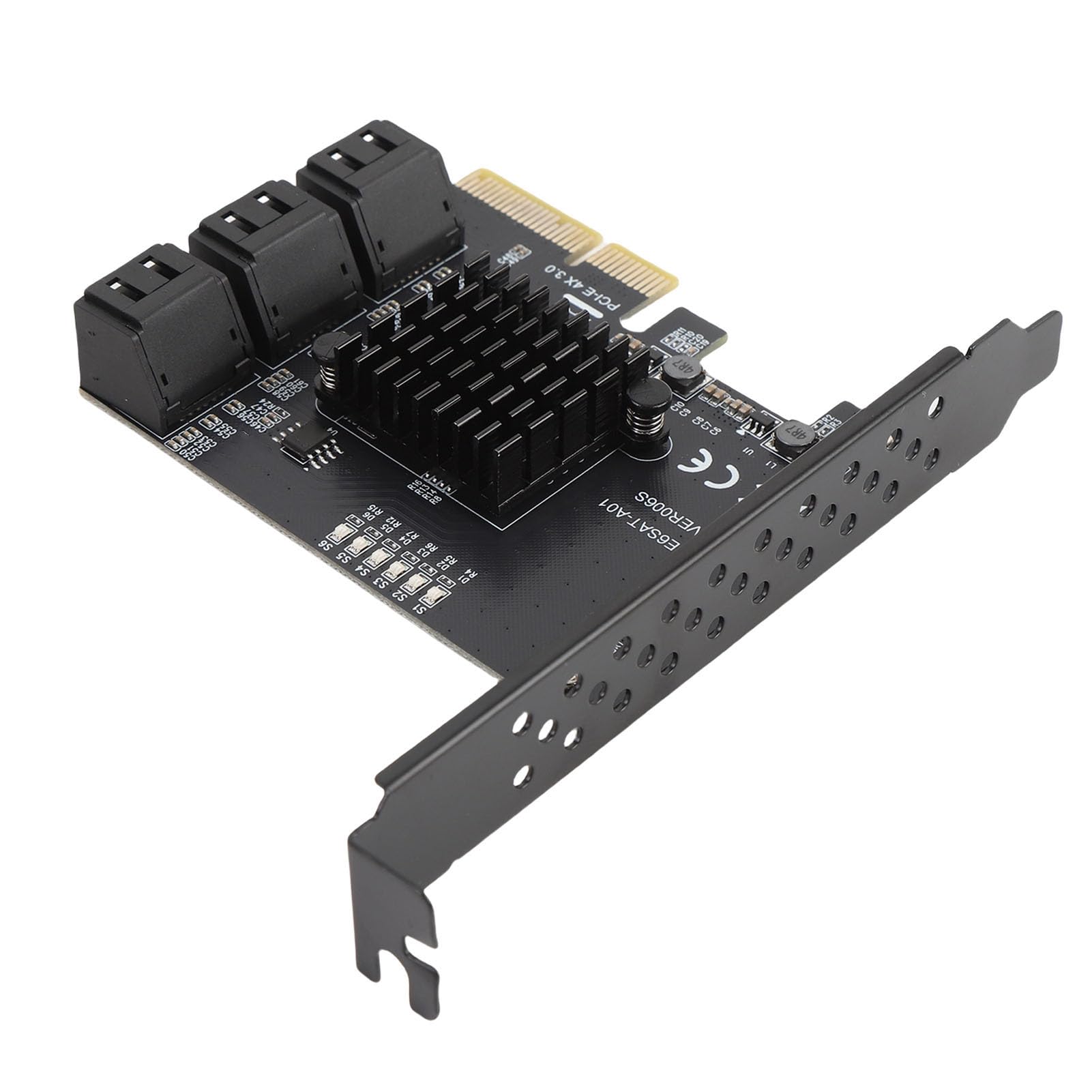 Generic Scheda di Estensione PCIE a Serial ATA3.0 per Trasferimento Dati Rapido a 6 Porte per Prestazioni Efficienti, per Vari Sistemi Operativi Resina e Ferro