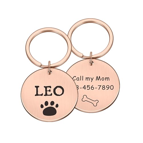 Nombre de doble cara personalizado Dirección Etiquetas de perro mascota Collar de gato ID de mascota…