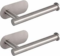 Vista 17 de Soporte para papel higiénico autoadhesivo, sin taladrar, para baño, baño, baño, soporte de pared, acero inoxidable (níquel cepillado)
