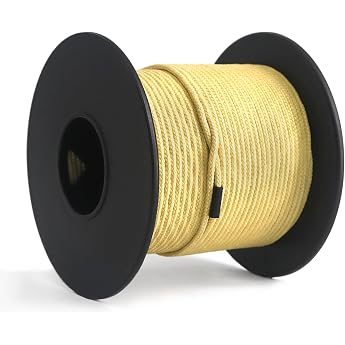 NewDoar Abrasion-Resistant Braided Kevlar Cords 1.5 mm 50 Feet / 120 Feet / 200 Feet 12 Strand Line High Strength Wear-Resist