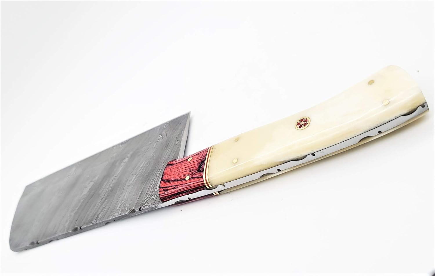 Blасk Frіdау - 70% оƒƒ DKC-187-CL-DS Red Indian Cleaver Damascus Steel Chef Knife 12Long 7.25 Blade 16.5 Oz