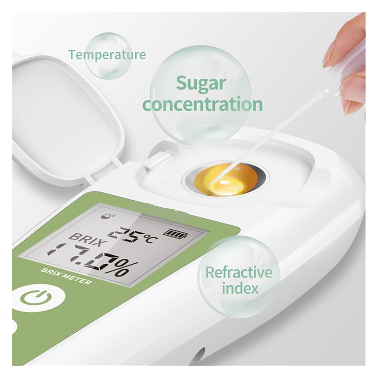 Refractómetro Brix, refractómetro medidor Brix, Refractómetro Digital 0-35%, medidor, medidor de jugo de frutas, bebidas, contenido de azúcar, instrumento de medición, medidor de azúcar para medir el