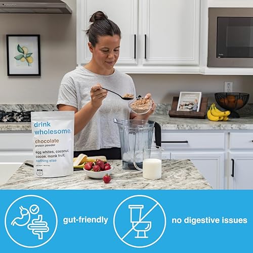 Miniatura 2 de drink wholesome Proteína en polvo de clara de huevo de vainilla  Fácil de digerir y amigable con el intestino  Ingredientes simples  Sin aditivos