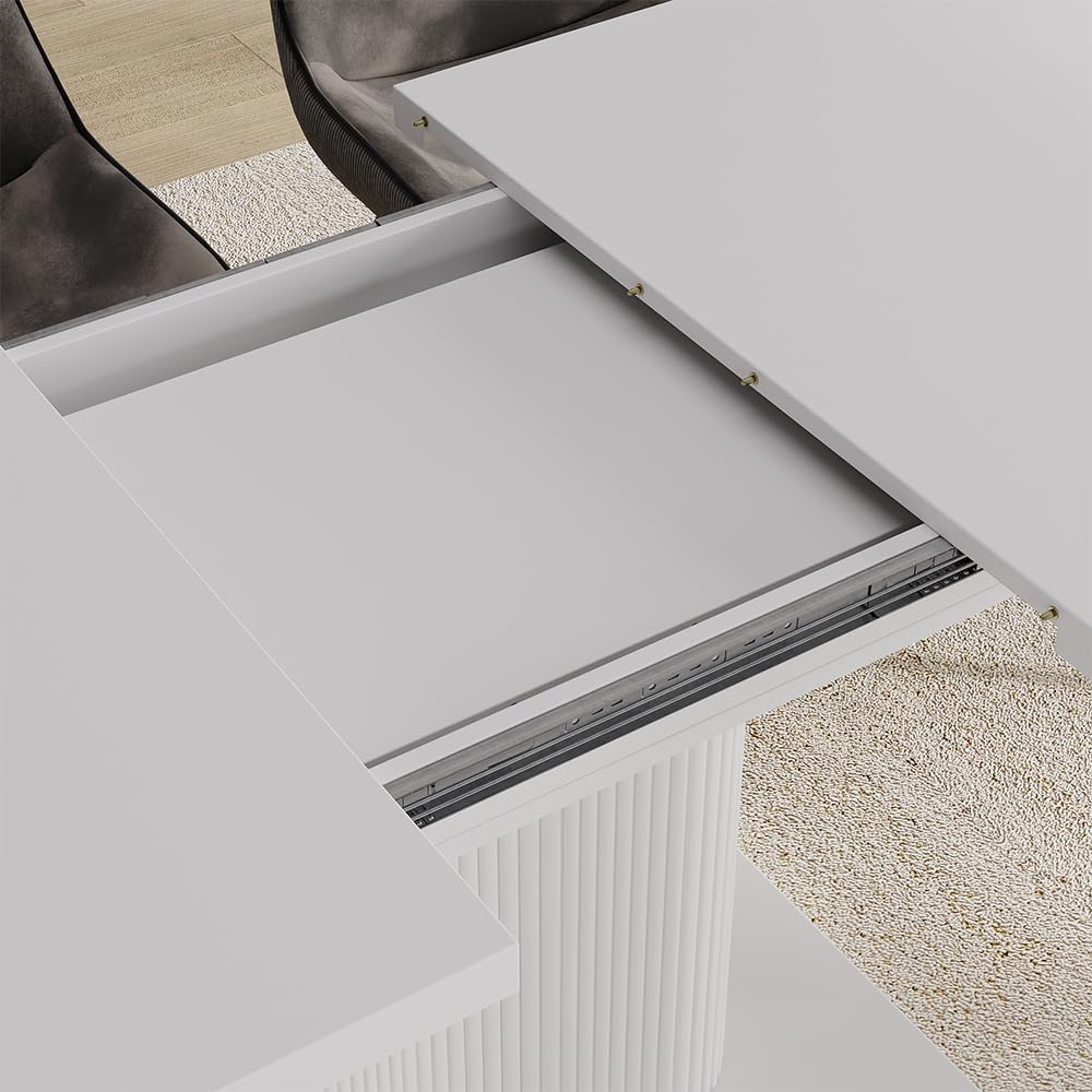 Vicco Esstisch Fenaro, Weiß, 120-160 x 80 cm
