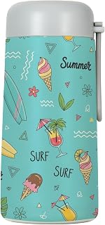 Summer Small Insulated Water Bottle Hiking | Stainless Steel Kids Bottle with Silicone Handle, 9 oz Vacuum Insulated for School, Travel, Office, and Everyday Use