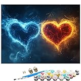 Pintar por Numeros Adultos Amar DIY Pintar por Numeros Niños llama Paint by Numbers Adult Kit de Pintura al óleo de Lienzo con 3 Pinceles Pigmento para Decoración Hogar 90 x 120 cm (Sin marco) L8-862