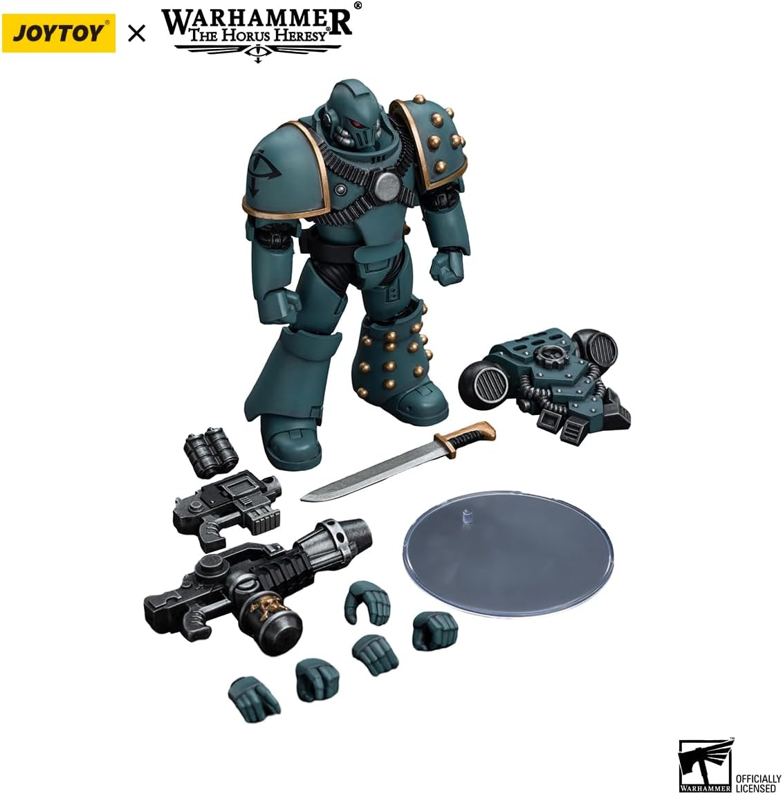 Joytoy Warhammer The Horus Heresy Sons of Horus 1:18 Action Figure Mecha Joy Toy MKIV Tactical Squad Legionary with Flamer Collection Model Anime 4.88 inch