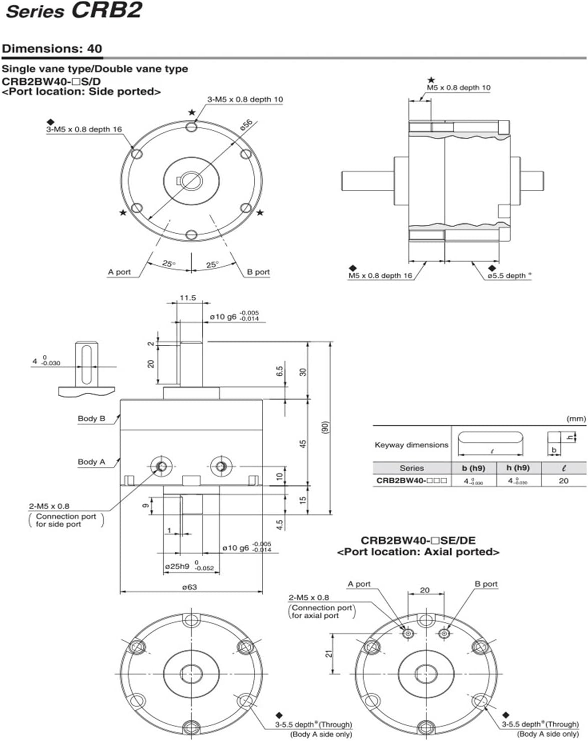 Vane Rotary Swing Cylinder CRB2BW10-90S CDRB2BW15-180S CRB2BW20-270S CDRB2BW30-90S CRB2BW40-180S CDRB2BW30-180S CDRB2BWU30-270S(2pcs ehch one)