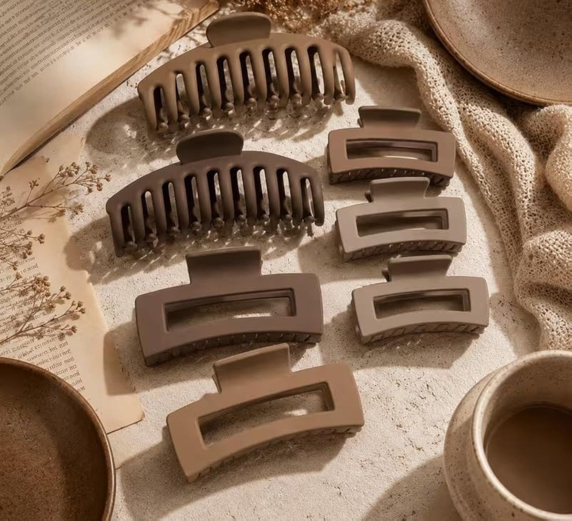 3-Piece Premium Matte Mixed Shape Claw Clips