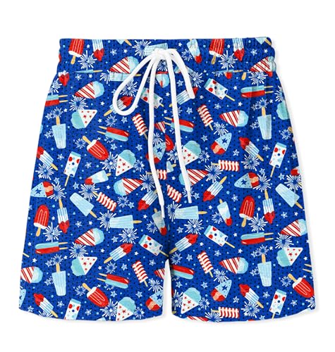 Remimi Unisex Kids 4th of July Shorts Flag Casual Knit Sweat Bottoms 5-14 Years