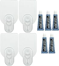 Kurepita Hook for Wallpaper (M) Transparent, Value Set of 4, Load Capacity 4.4 lbs (2 kg)