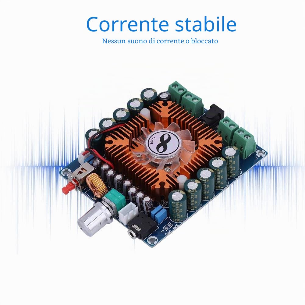 Amplificatore HiFi 4x50W, Piastra 4 Digitale Stereo | amplificatore mini piastra potenza DC 12-16V protezione sovracorrente auto