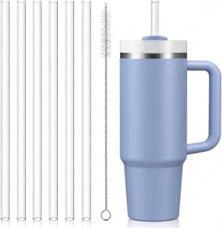 Replacement Straws Compatible with 30 oz Stanley Quencher Tumbler, 10.5 Inch Clear Reusable Straws, Drinking Cup Accessories, 6 Pack
