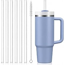 Replacement Straws Compatible with 30 oz Stanley Quencher Tumbler, 10.5 Inch Clear Reusable Straws, Drinking Cup Accessories, 6 Pack
