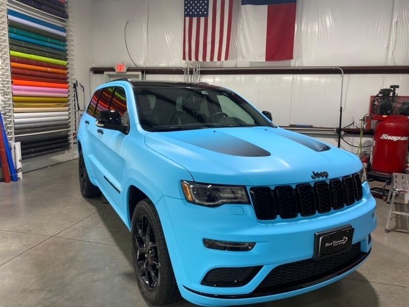 Image of CREON Vinyl Wrap for Car & Bike Self Adhesive Vinyl Wrap Sheet Sticker & Decal Roll Film Auto Car Vehical Air Release (2 feet x 8 feet, Sky Blue Matte Wrap)
