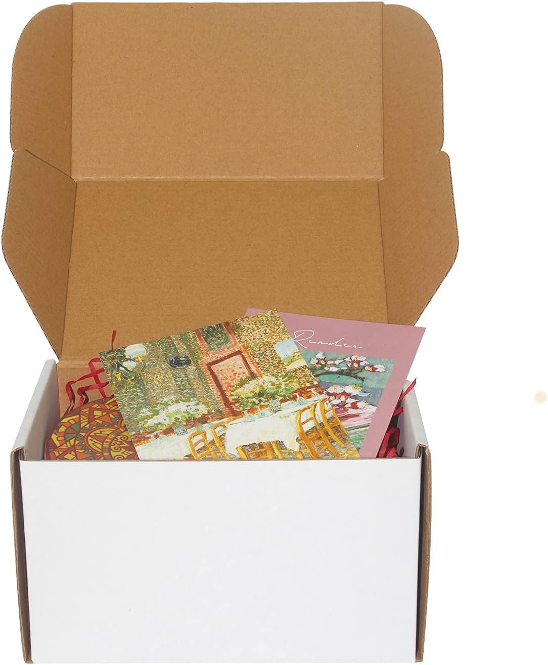 zmybcpack 25 Pack 7x5x4 inch Shipping Corrugate Boxes Mailers, White Cardboard Shipping Box Corrugated Box, Literature Mailer Box for Mailing Crafts, Storing and Moving