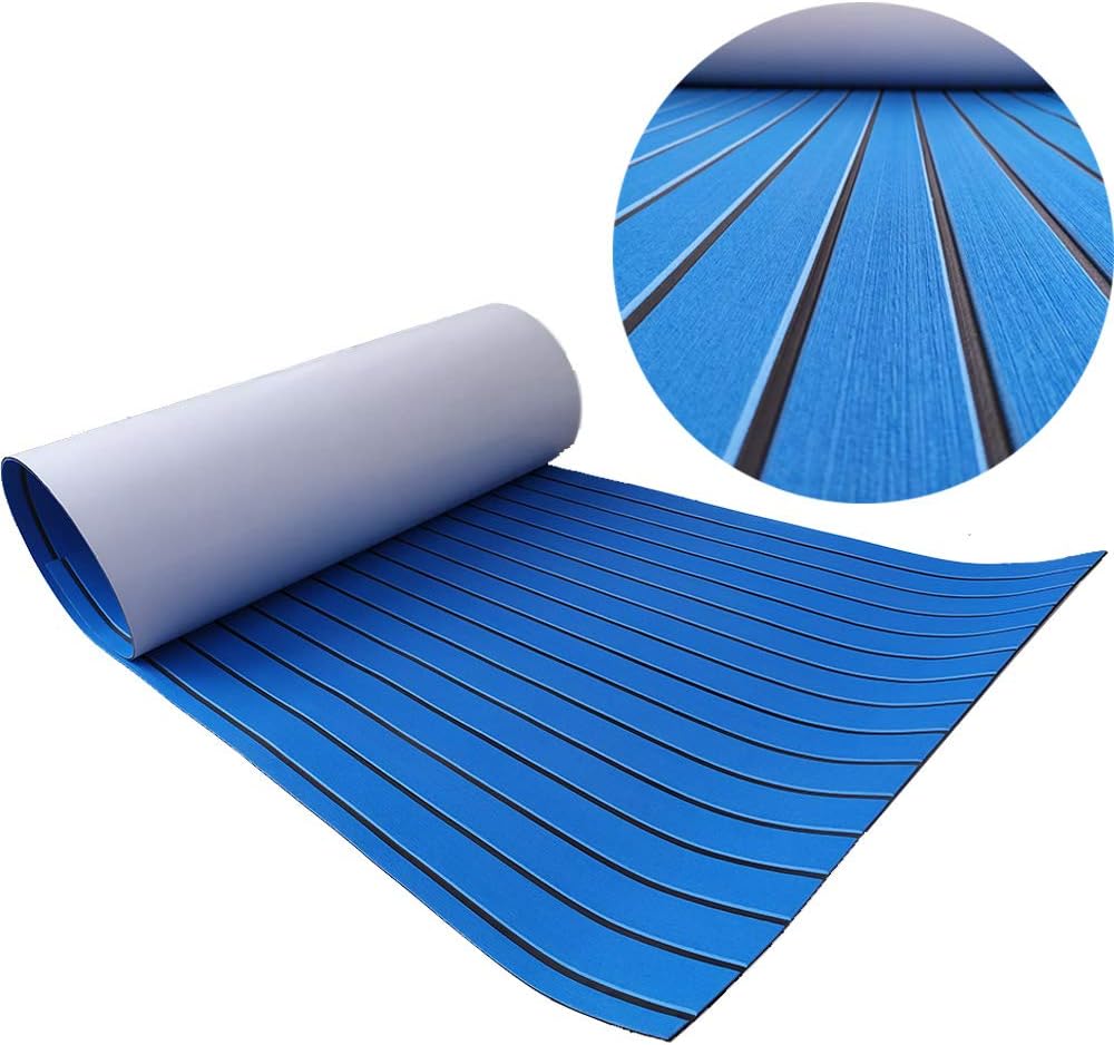 EVA Foam Boat Flooring 94.5″× 35.4″ Self-Adhesive Non-Slip Boat Deck Mat Traction Pad for Boats Yacht Swim Platform RV Floor Kayak Surfboard Golf Cart