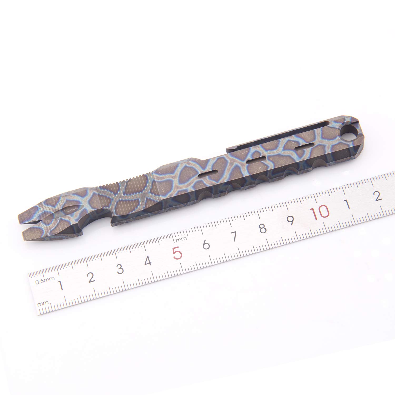 Hamans - Extractor de clavos de titanio para exteriores, con clip de bolsillo, gran resistencia, palanca EDC multifunción, herramienta de mano de Hamans (azul tostado)