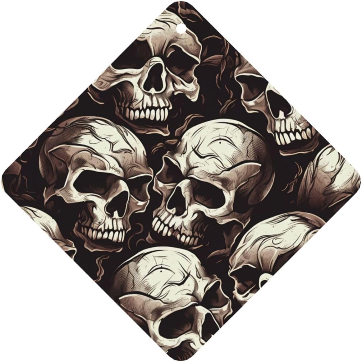 Car Air Freshener 24 PCS skulls pattern Hanging Car Air Fresheners Auto Interior Decor Card Freshener Strong Scented Card Lavender Cars Scents for Office Bedroom Close Drawer Square