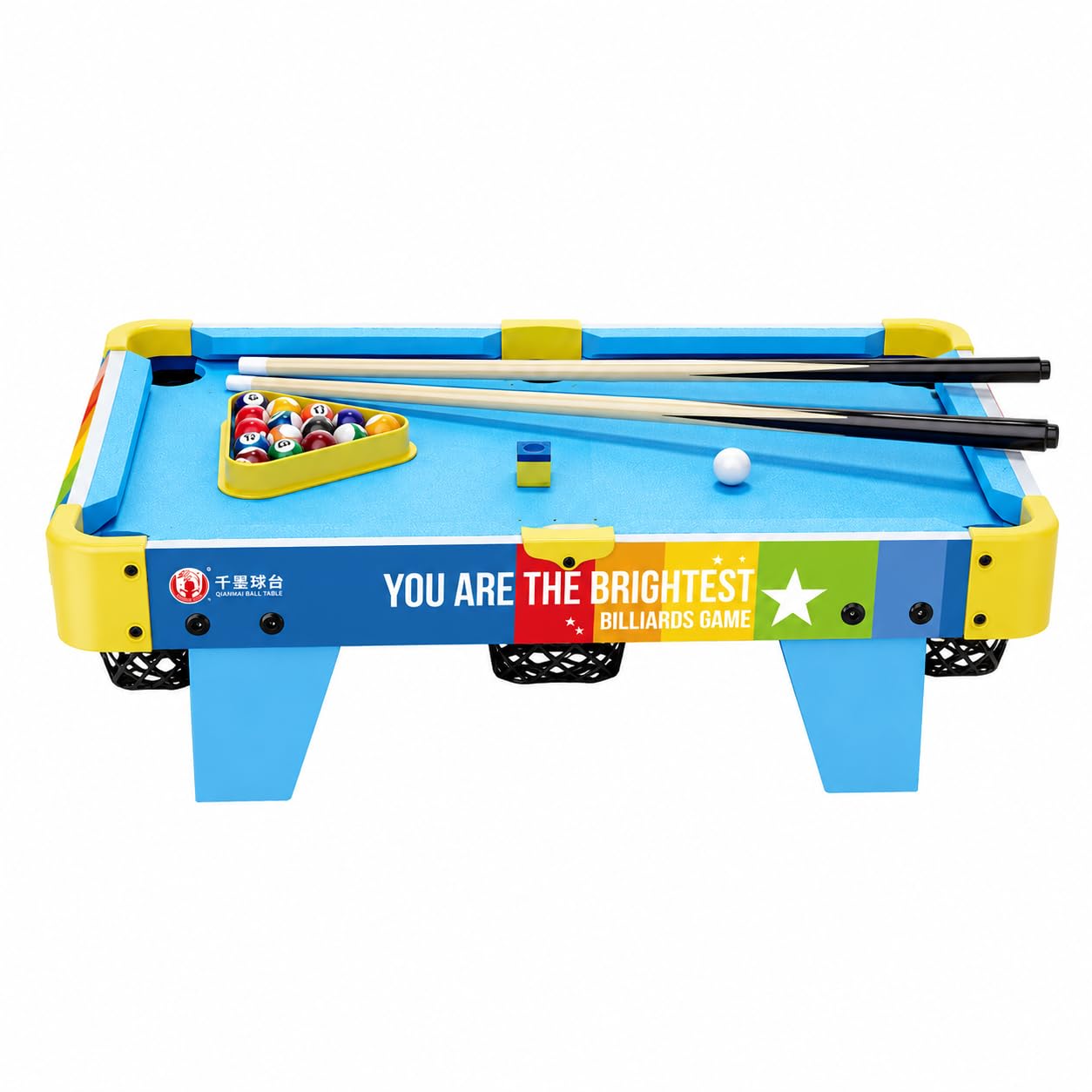 Mini Billard Américain en Bois, Table Multijeux pour Enfants, Jeu Billard avec Queues et Balles, Table Jeu
