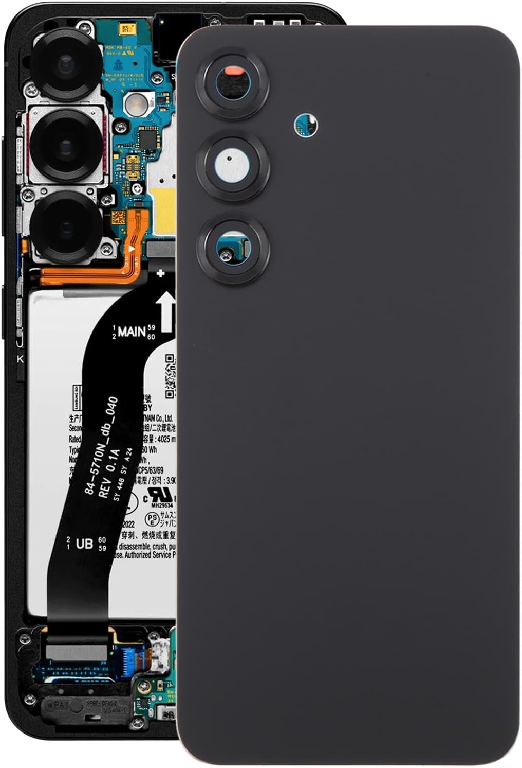 Cellphone Back Cover Replacement Repair Parts for Samsung Galaxy S25 SM-S931 Battery Back Cover with Camera Lens Frame, Fix Broken Back Housing Cover