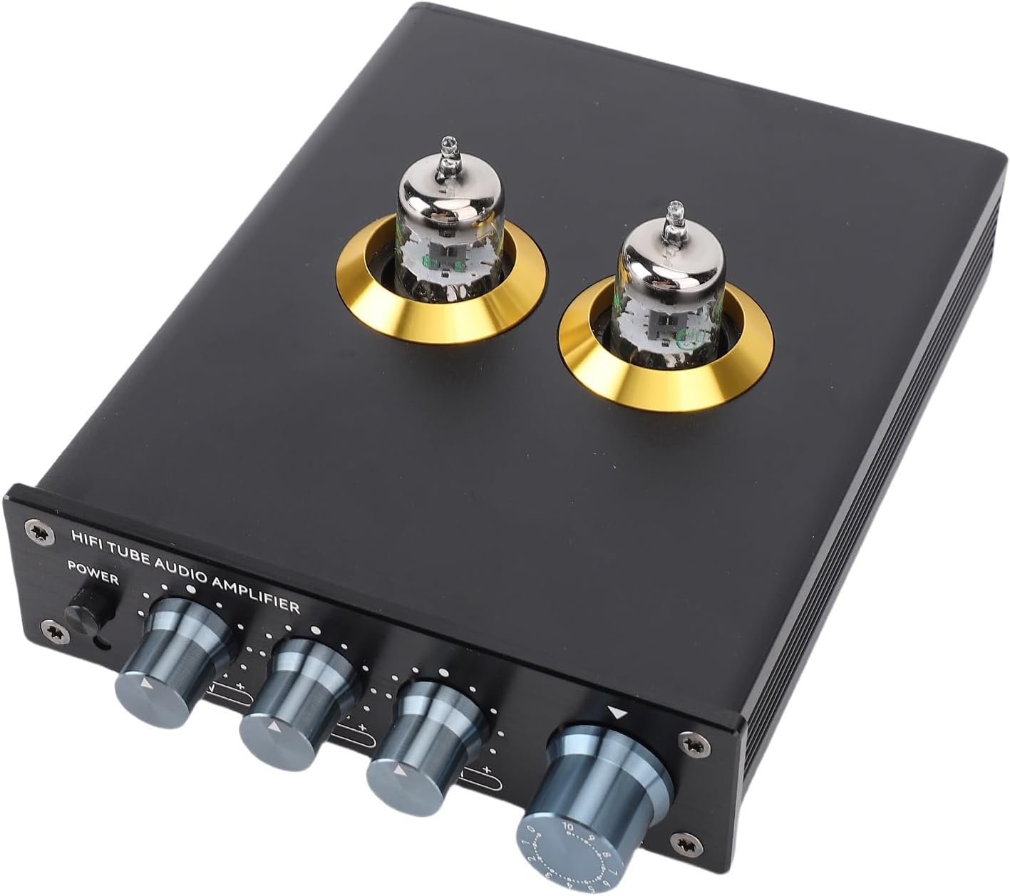 Vacuum Tube Phono Preamp, Aluminum Alloy Stereo Turntable Preamplifier for MM MC Record Player Amplifier Speaker Home HiFi Audio (US Plug)