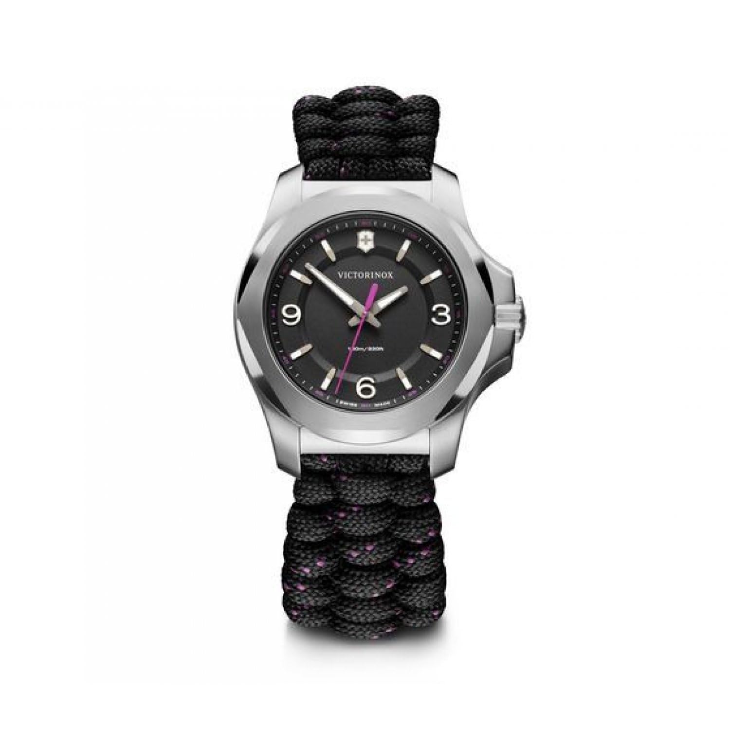 Victorinox ANALÓGICO Mujer Esfera Negra, Correa Paracord Negra