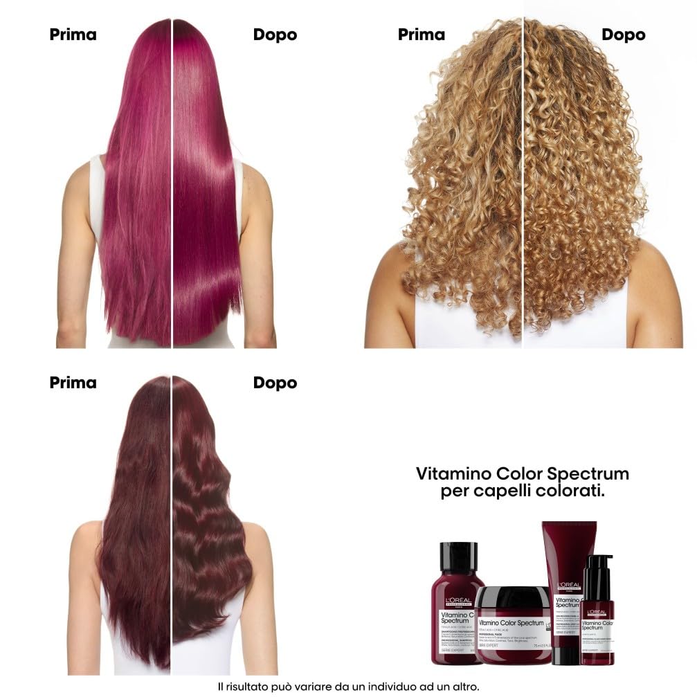 L'Oréal Professionnel Siero Glass Shine Anti Crespo, Termoprotettore per Capelli Luminosi, Vitamino Color Spectrum, 30ml