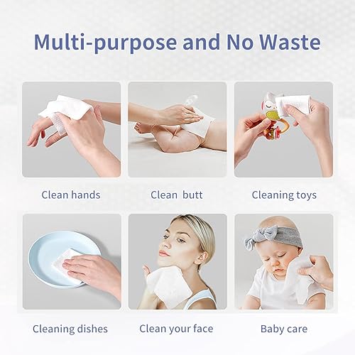 Miniatura 2 de MSOEUESO - Toalla facial desechable, pañuelos faciales de algodón, paños secos para la cara, toallitas faciales gruesas, toallitas removedoras de