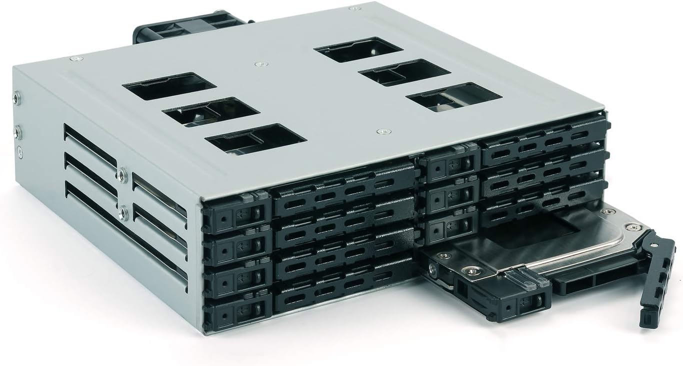 FANTEC MR-SA1082 SAS + SATA 6G Backplane for 8 x 2.5 Inch HDD/SSD 2196, Grey and Black