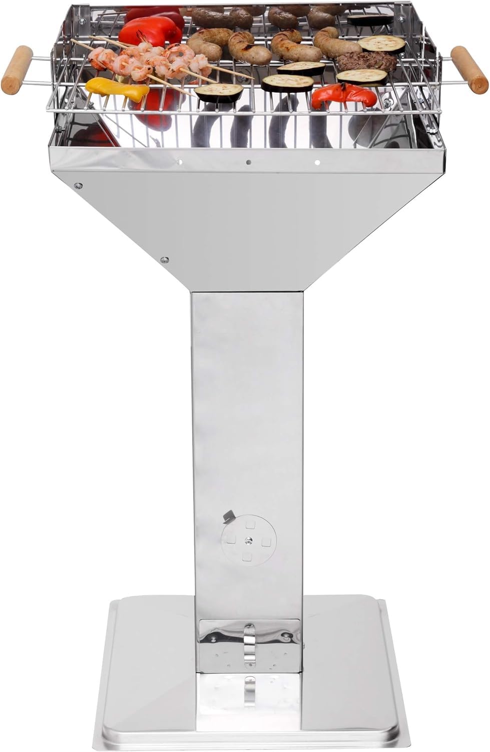 tepro Grill na węgiel drzewny Vista (grill kolumnowy), stal nierdzewna, system wentylacji, wygodna wysokość robocza (ok. 86-90 cm), wymiary ok. 63 x 48 x 91 cm