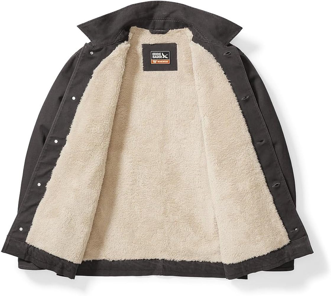 Eddie Bauer Men's Elkhorn Canvas Shirt Jacket, Carbon, XXX-Large