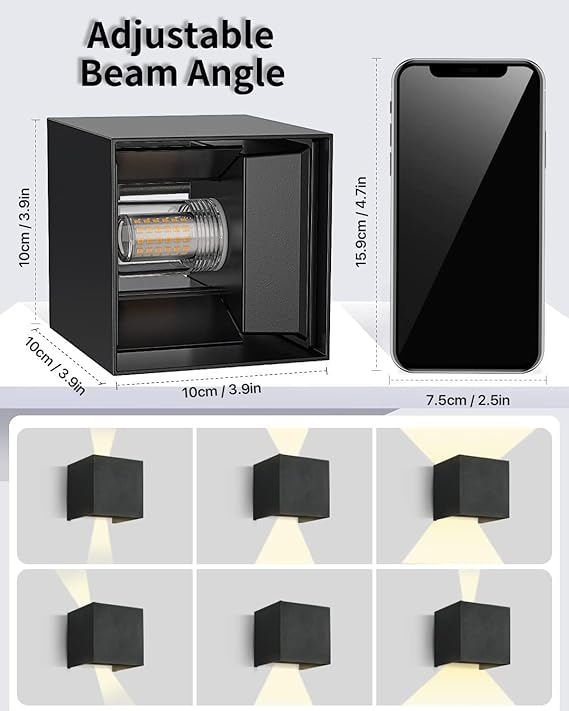Lureshine 1 set wandlamp voor buiten, stralingshoek verstelbaar, warmwit 3000 K, G9 LED-lamp, vervangbaar, binnenverlichting, geschikt voor hal en woonkamer photo 2