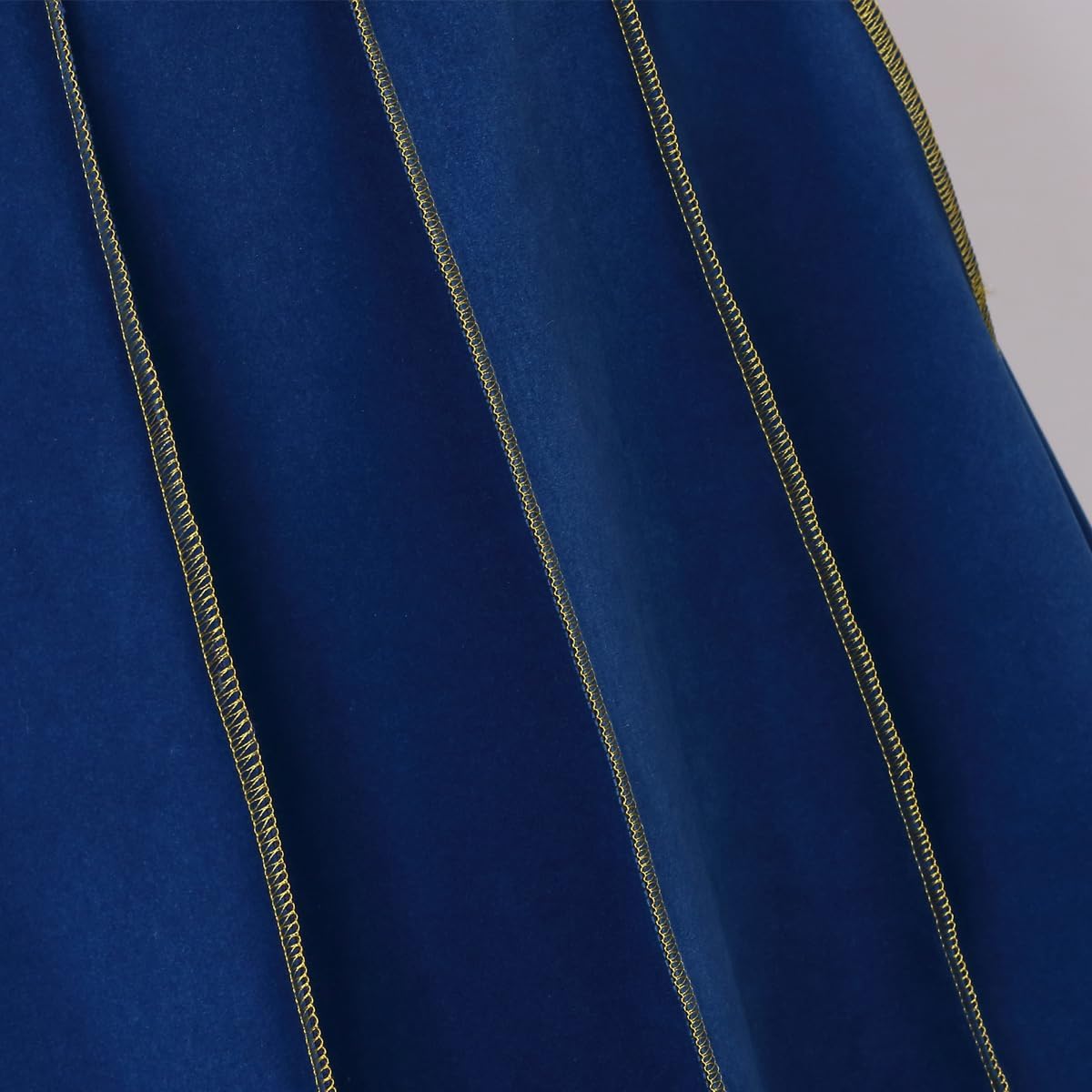 GRAJTCIN Women's Medieval Cloak Stand Collar Deluxe Velvet Gold Trim Renaissance Cape for Adult - Image 5