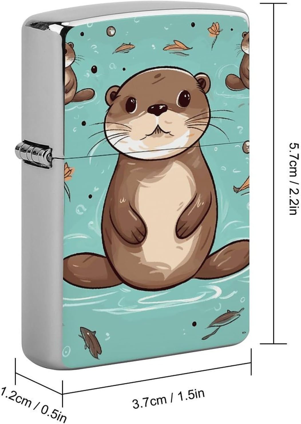 Cartoon Cute Otter Lighter Case Cover Metal Lighter Pouches image 2