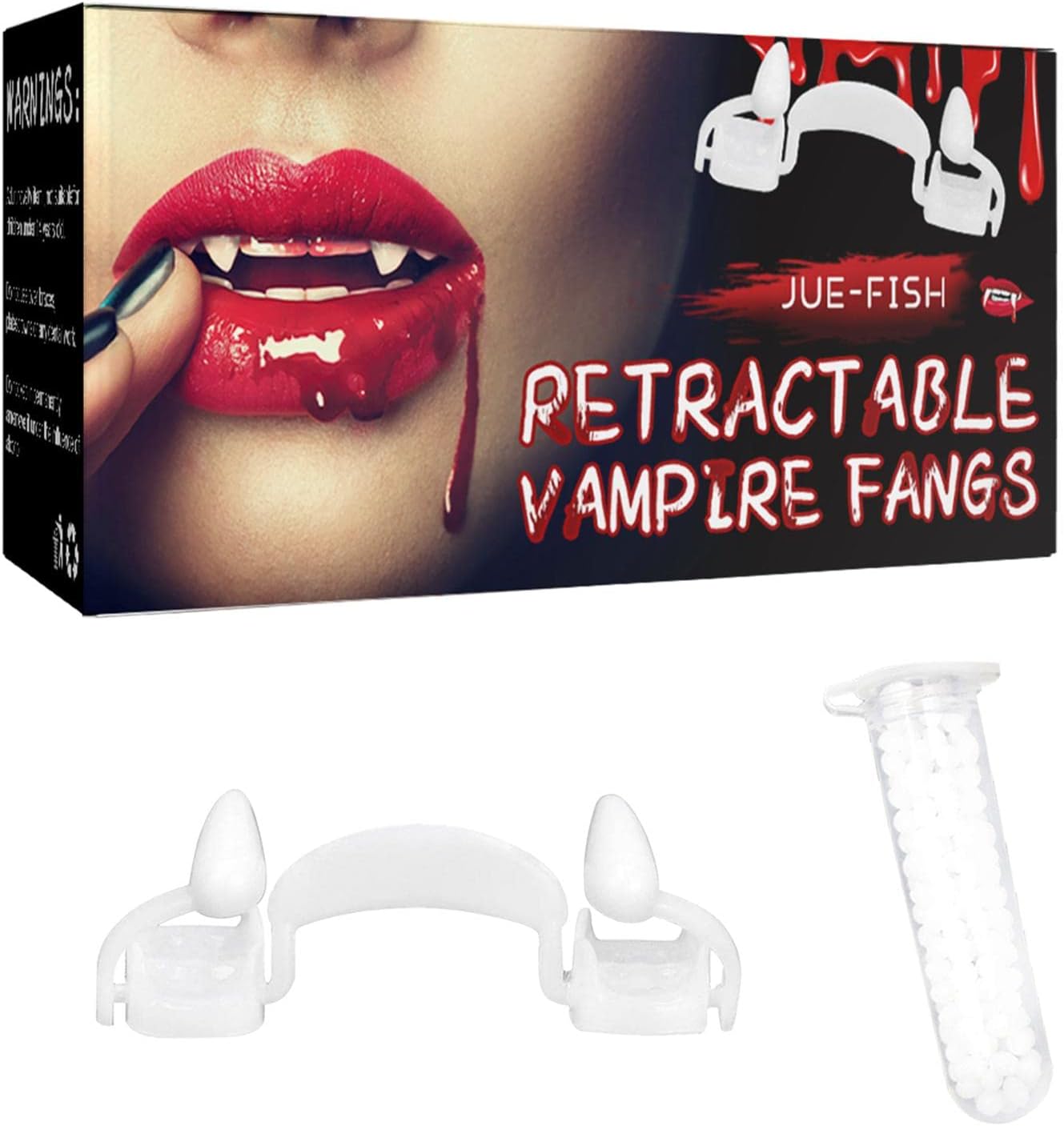 Retractable Halloween Vampire Fangs, Horrifying Vampire Fangs Teeth, Made of Resin for Kids