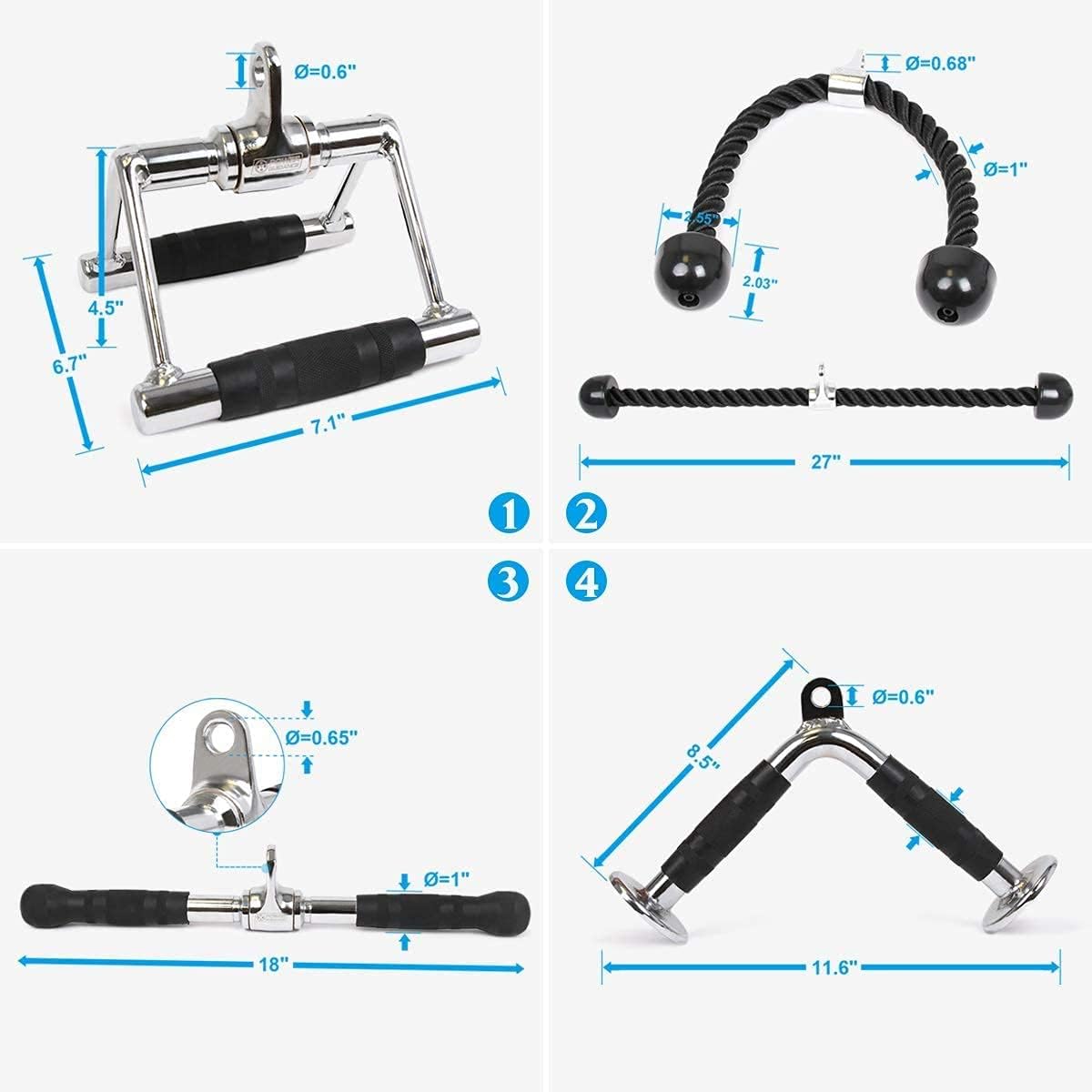 POWER GUIDANCE Pull Down Attachment & Barbell Squat Pad for Home Gym