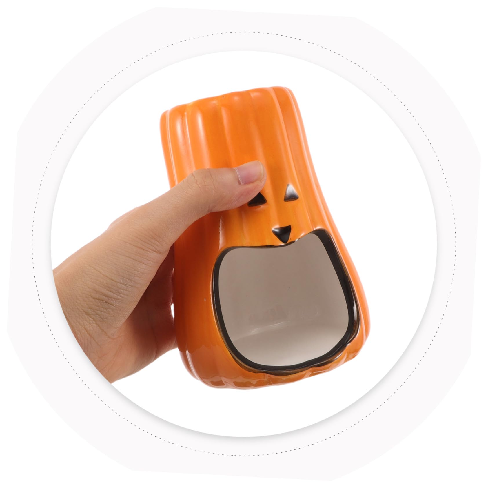 Keramik Hamster Trinkflasche mit Ständer und Futternapf Kürbisform Wasserflaschenhalter für Hamster Mäuse Meerschweinchen Stabiler Keramikhalter für Kleine Haustiere