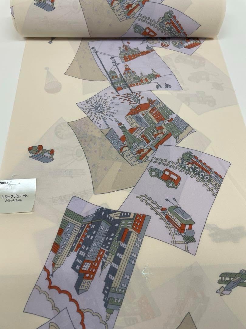 ポリエステル長襦袢 東レシルック 友禅襦袢 レトロ ポリエステル