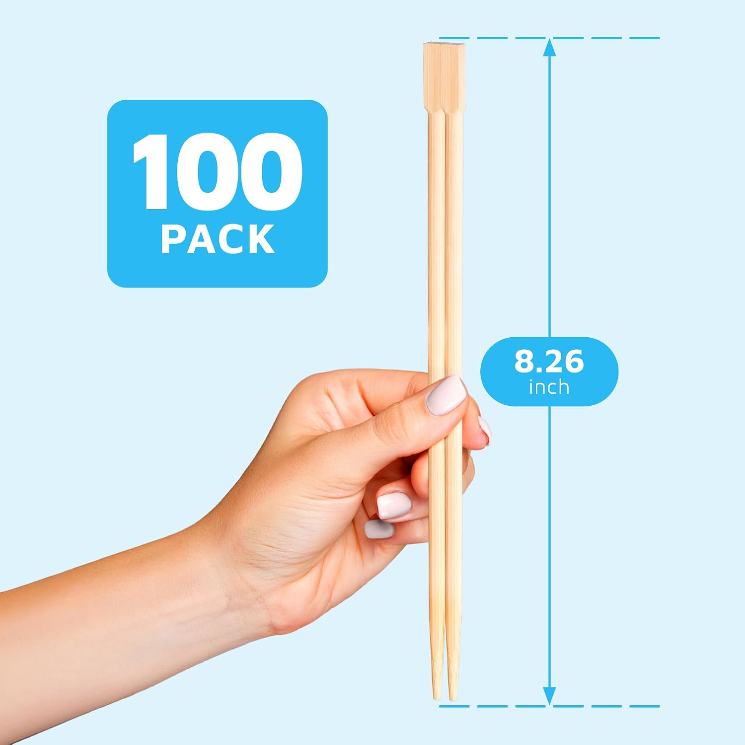 MontoPack Disposable Wooden Chopsticks, 100 Pack