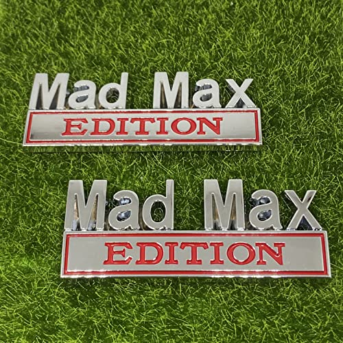 2PCS Edition Car Chrome Decals 3D Letters Badges Truck Emblems Adhesive Stickers, Funny Decals for Vehicle, Truck, SUV, Door Decoration (2PCS, Silver/Red) - Thumbnail 3