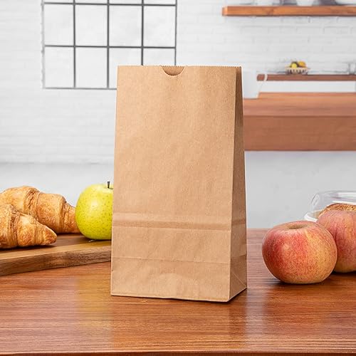 Vista 210 de Restaurantware Bag Tek - Bolsas de almuerzo desechables de 2 libras, 100 bolsas resistentes para llevar, parte inferior plana, ideal para Blanco