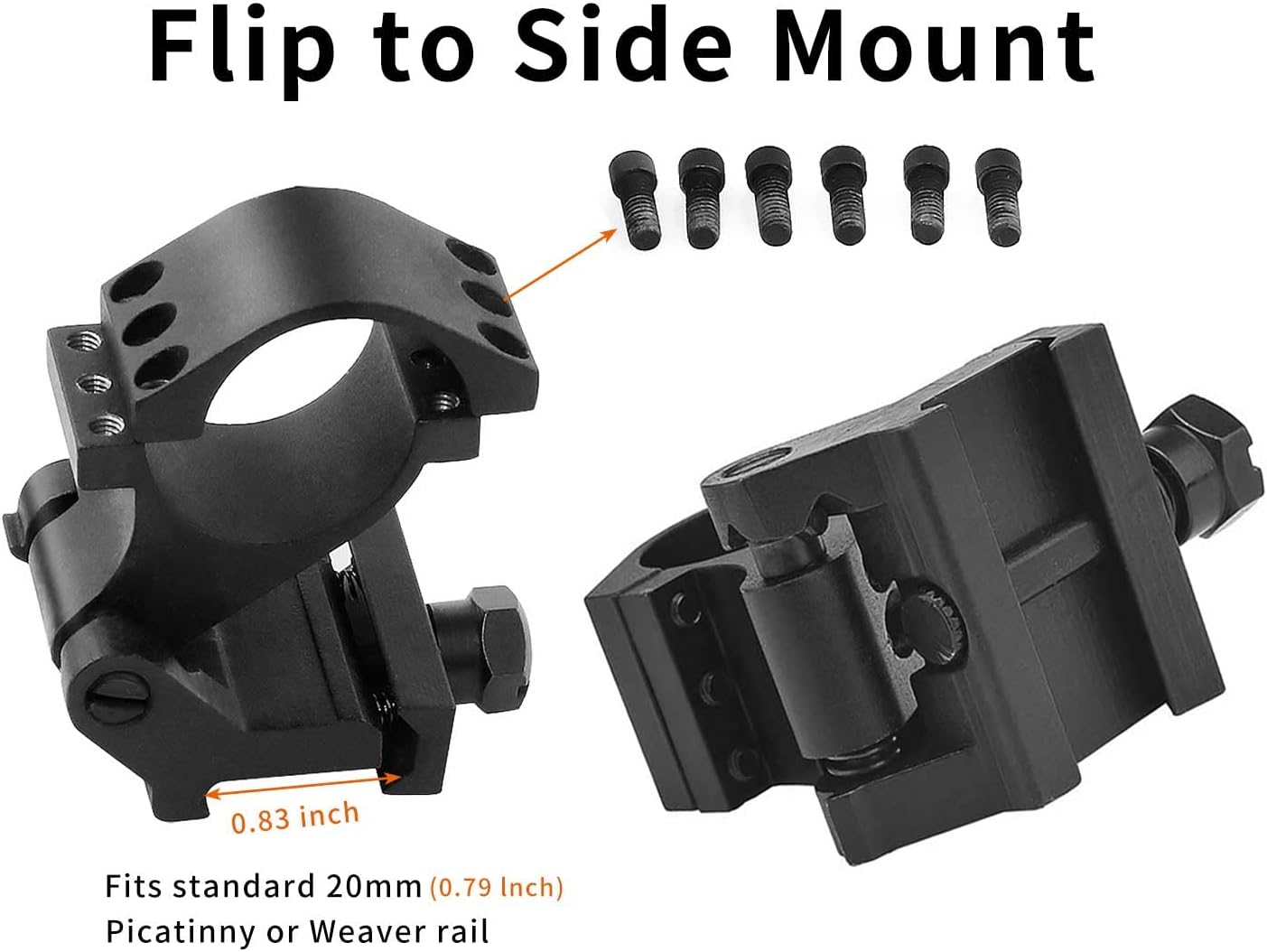 Beileshi 4X Optics Red Dot Sight Magnifier with Flip to Side Mount