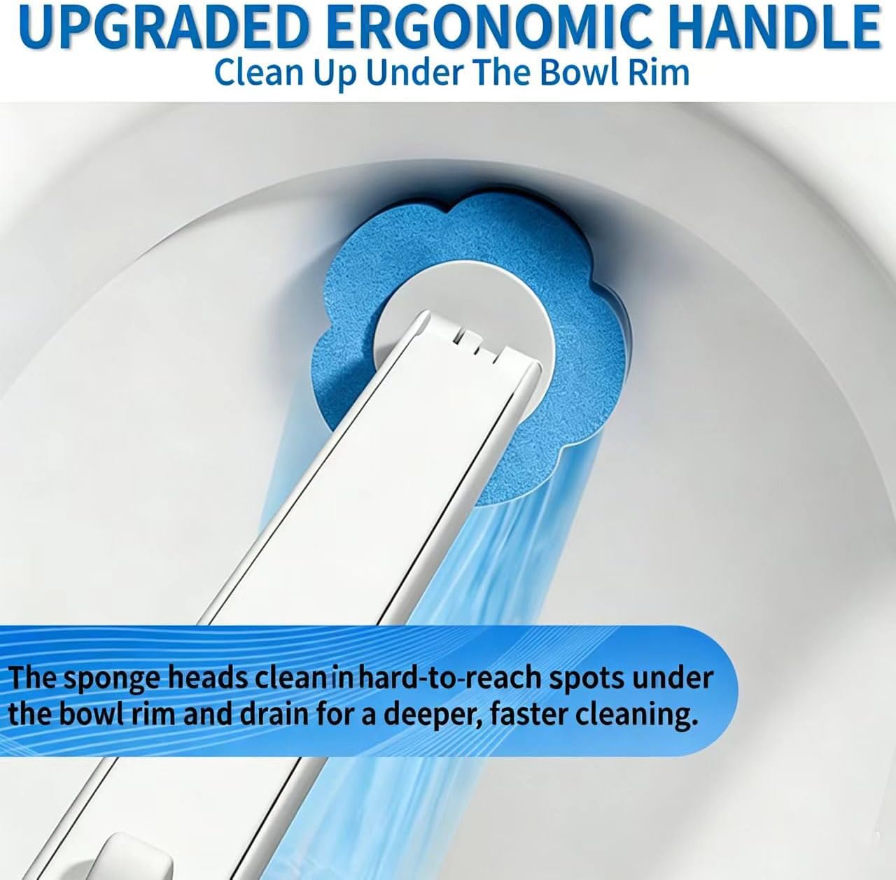 Disposable Toilet Brush with 24 Refills | Touch-Free Cleaning Wand, Built-in Detergent, Wall Mount Holder, For Toilet Bowl Sink Bathtub