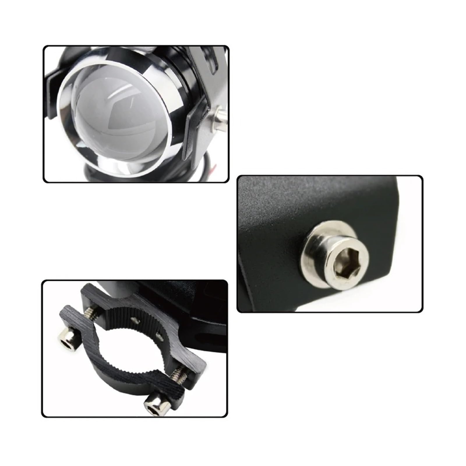 2 Pz/set U5 LED Faro Per Moto 3 Modalità 3000LM Proiettore Per Fendinebbia Fanale Anteriore Moto(Black Shell)
