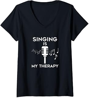 Womens Singing is my Therapy Music Teacher Vocal Coach V-Neck T-Shirt