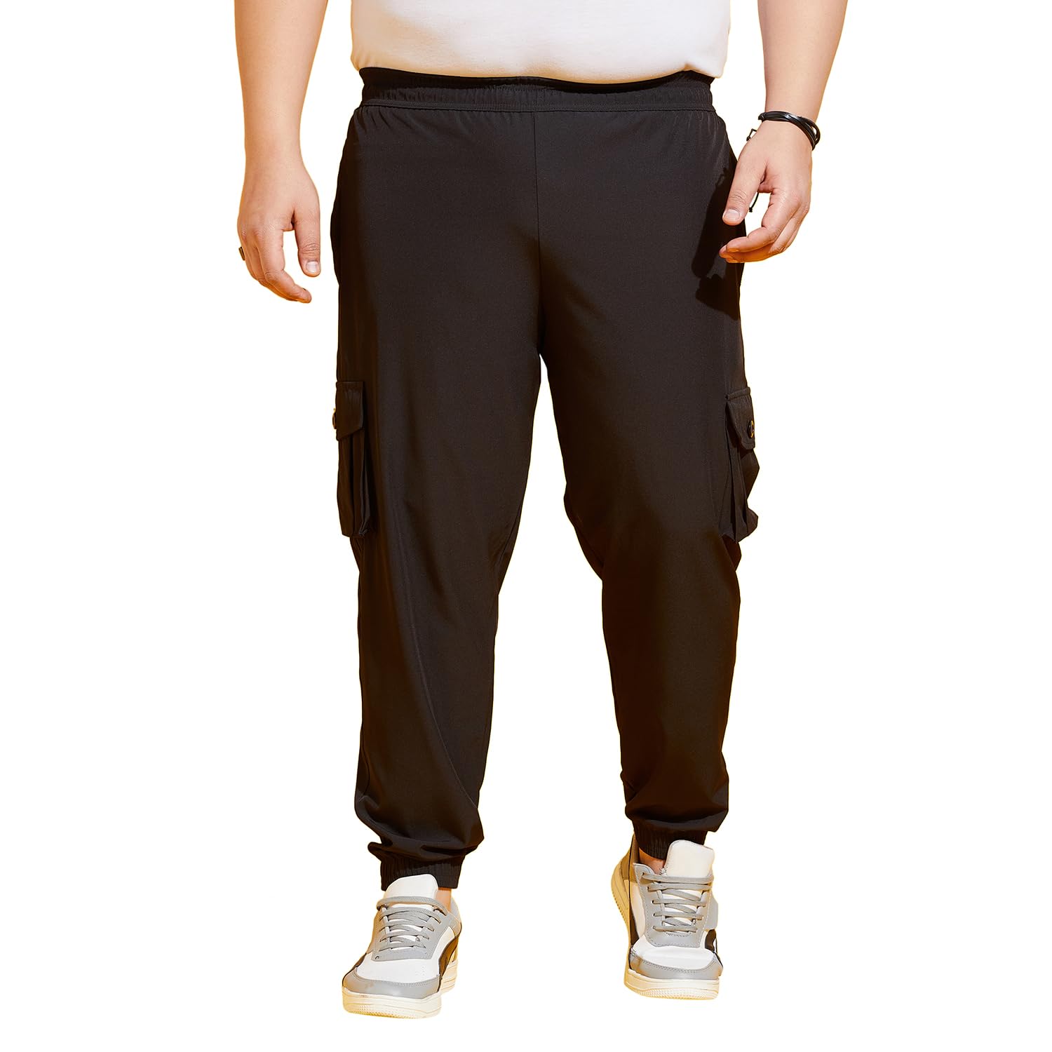 Plus Size Men's Regular Fit Solid Trackpants-image-25
