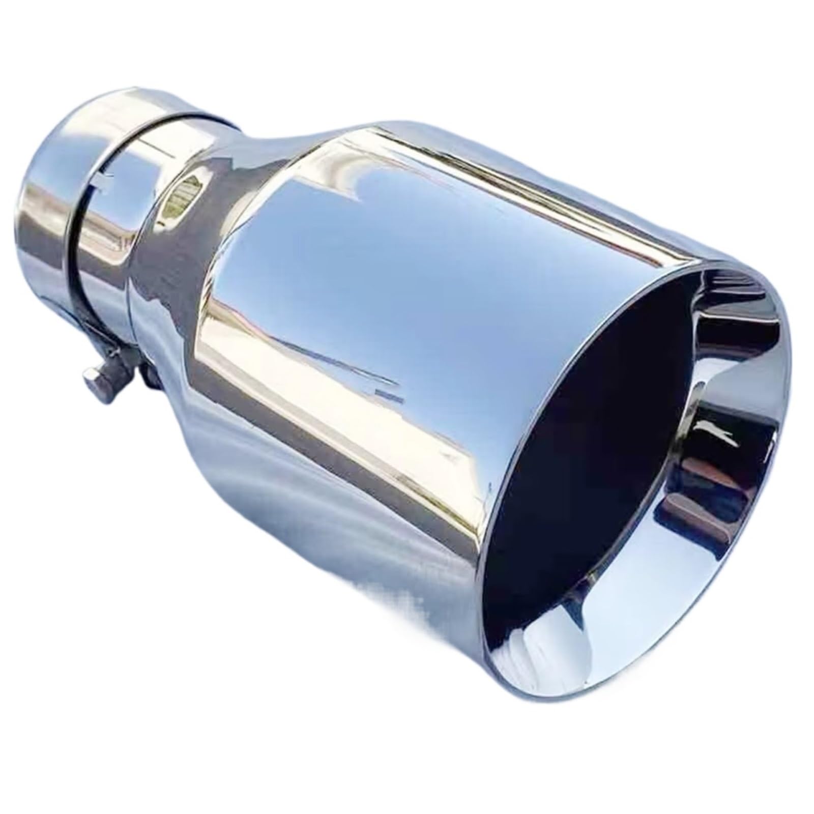 Cola Escape Coche Silenciador Escape Universal Acero Inoxidable Un Solo Borde Plano Tubo Actualización Modificación Coche(63MM IN- 89MM OUT)