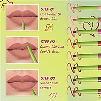 Vista 6 de evpct Lápiz delineador labial Coral Red en forma de triángulo para mujeres, lápiz labial retráctil con punta triangular para esculpir y rellenar